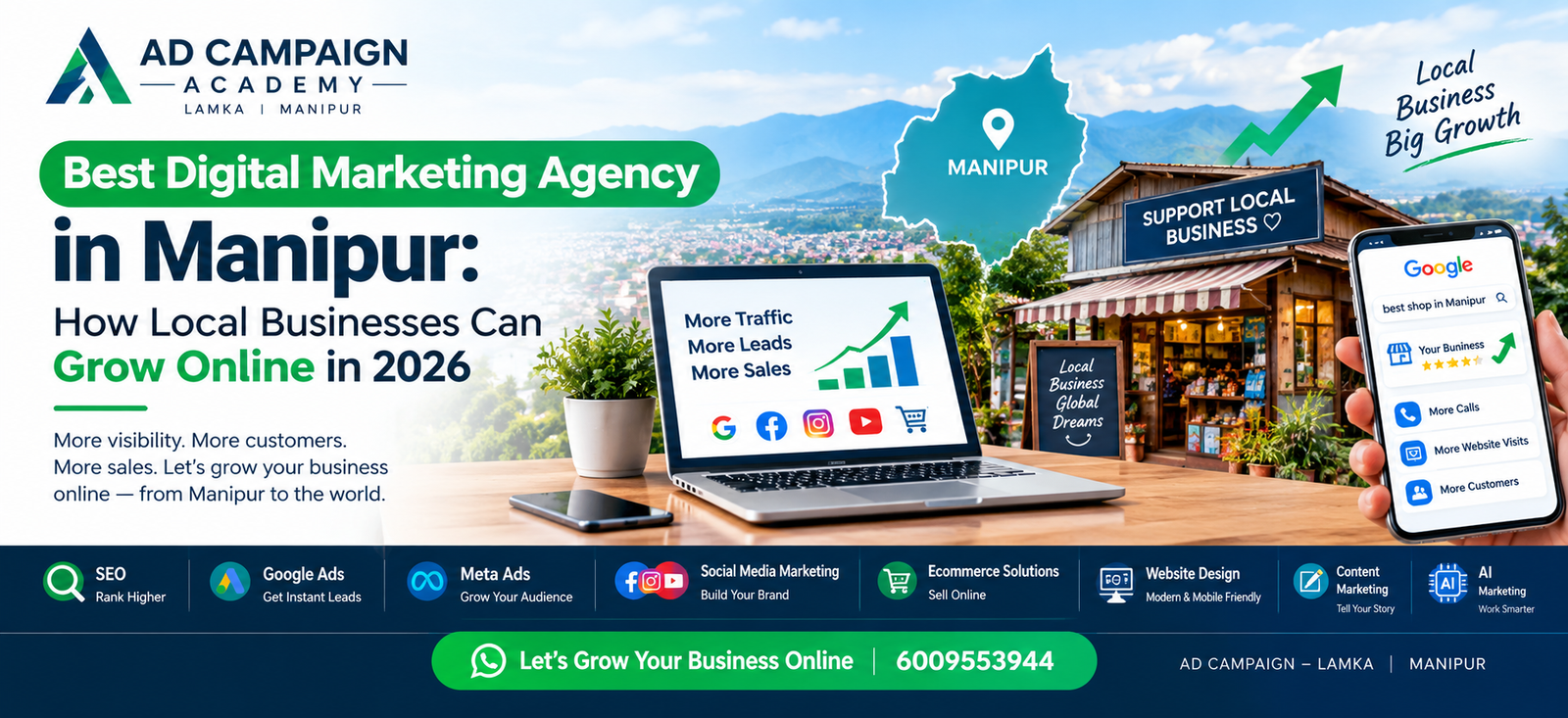 Best digital marketing agency in Manipur helping local businesses grow online in 2026 – AD CAMPAIGN Lamka