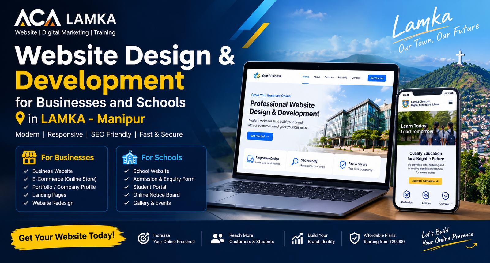 Website design and digital marketing services for businesses and schools in Manipur by AD CAMPAIGN – LAMKA